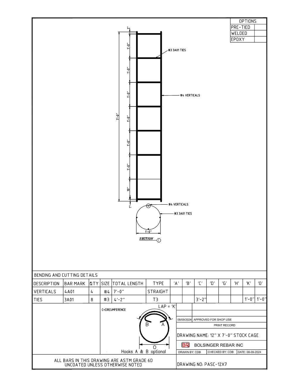 PASC-12X7- 12" x 7'-0" Stock Cage