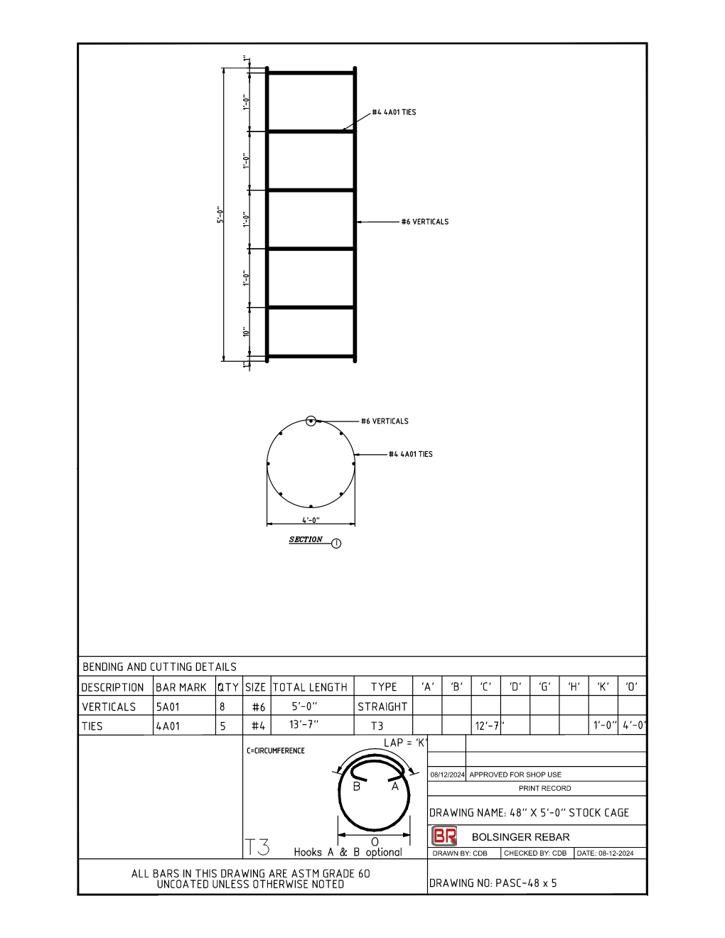 PASC-48X5- 48" x 5'-0" Stock Cage