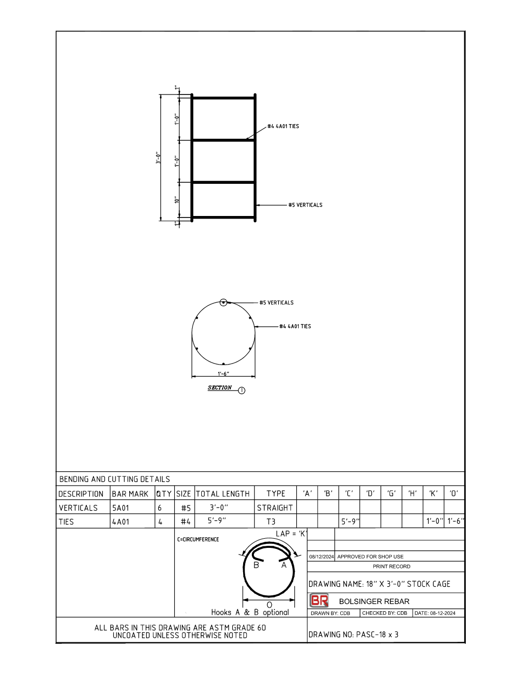 PASC-18X3- 18" x 3'-0" Stock Cage
