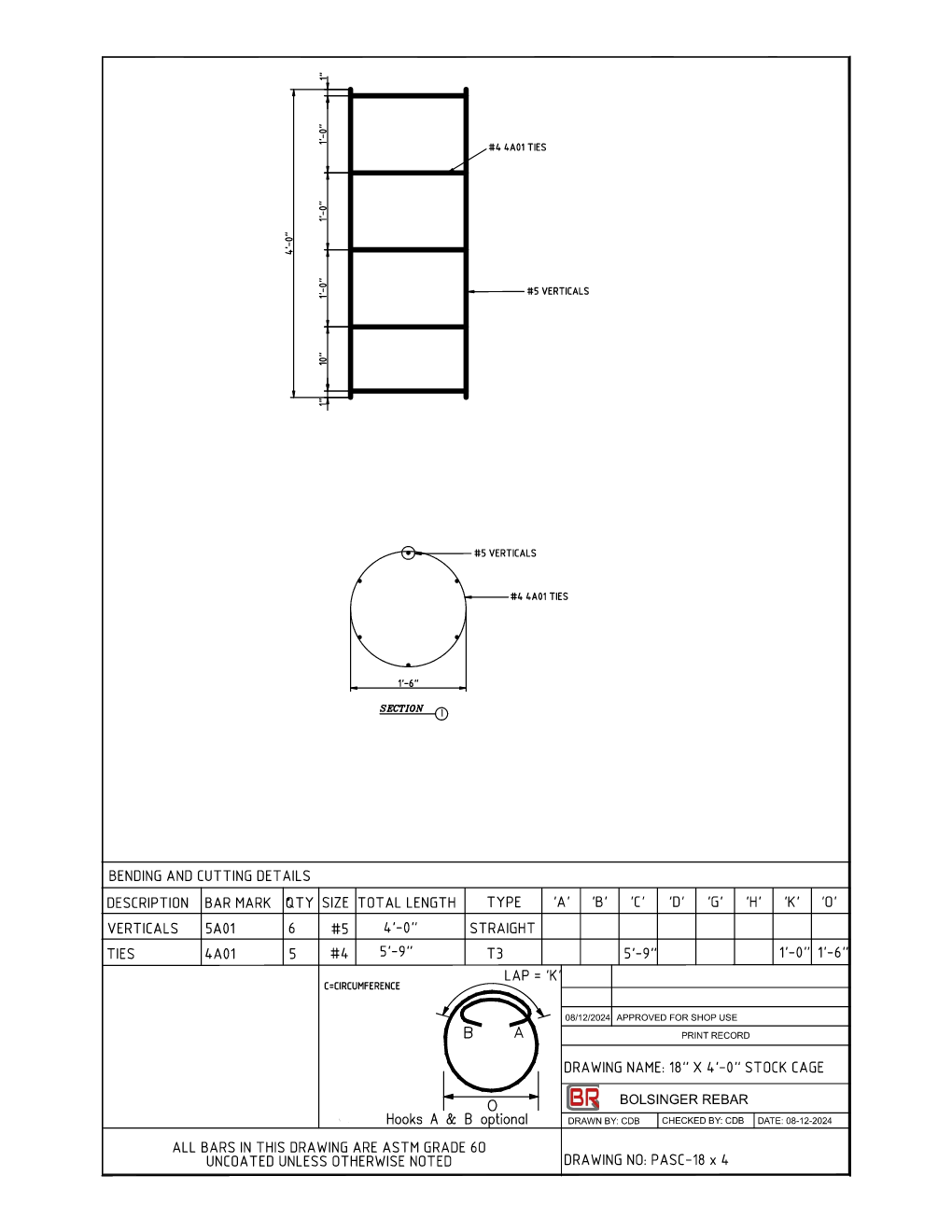PASC-18X4- 18" x 4'-0" Stock Cage