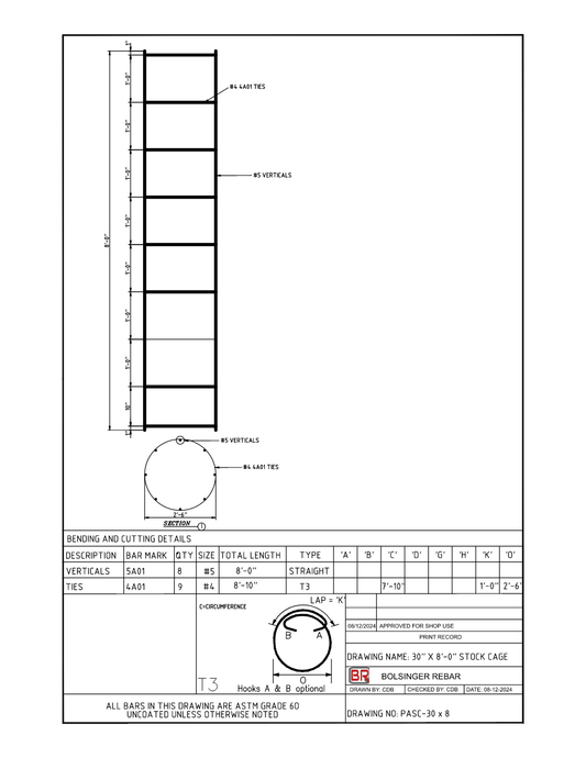 PASC-36X8- 36" x 8'-0" Stock Cage