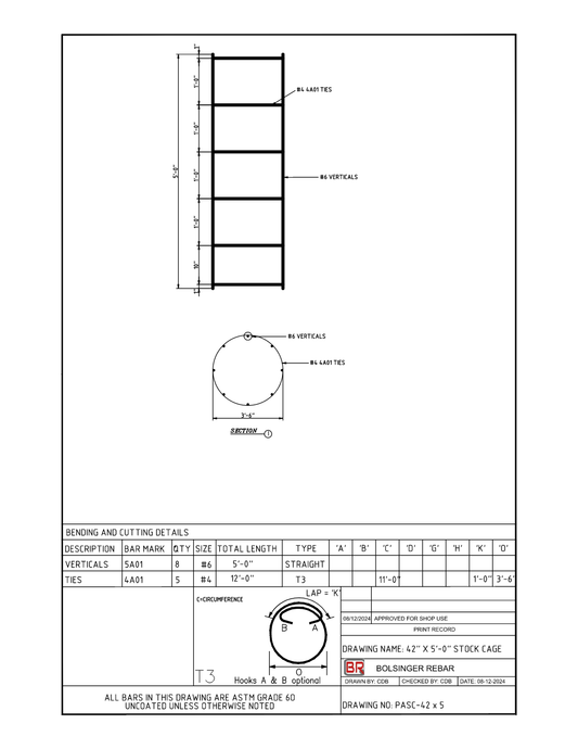 PASC-42X5- 42" x 5'-0" Stock Cage