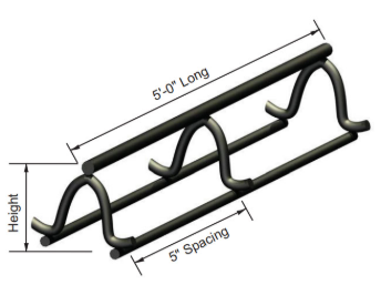 6" Slab Bolster Upper – Plain Wire Bar Support